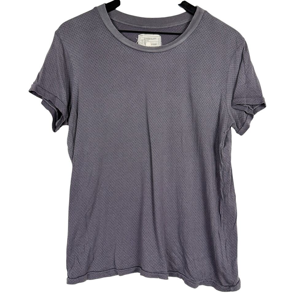 Current/Elliott Distressed Crew Neck Mesh Knit T-shirt - Size 2 Medium